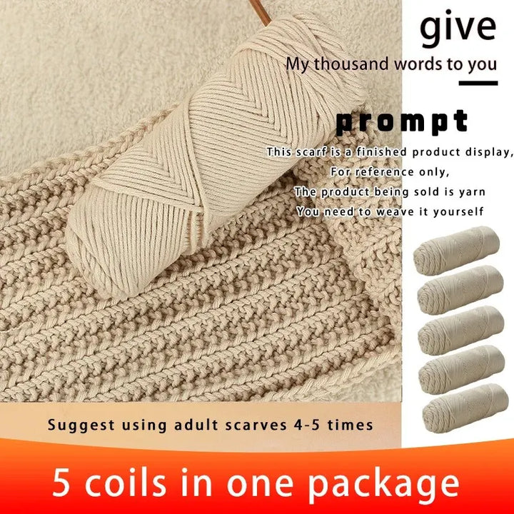 5PCS Valentine’s DIY Scarf Knitting Kit – Cotton Yarn Balls with Needles