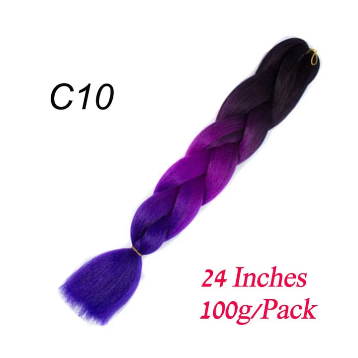 24 Inch Jumbo Braiding Hair – Synthetic Kanekalon Afro Ombre Extensions for Children’s Braids