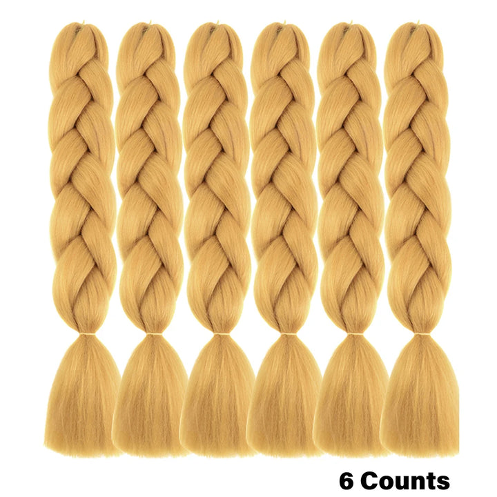 Rainbow Pre-Stretched Braiding Hair – Jumbo Box Braids High-Temperature Synthetic Extensions (6 Packs)