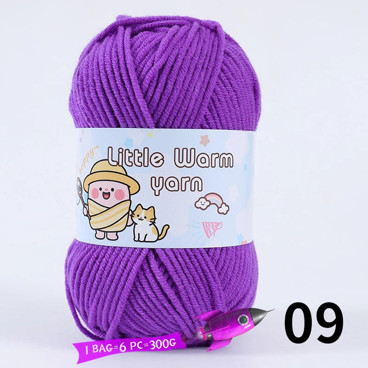 300g Medium-Thick Soft Yarn – DIY Hand-Knitting Yarn Balls for Sweaters, Hats & Crafts (6 Pieces / Pack)