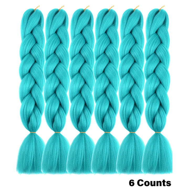 Rainbow Pre-Stretched Braiding Hair – Jumbo Box Braids High-Temperature Synthetic Extensions (6 Packs)