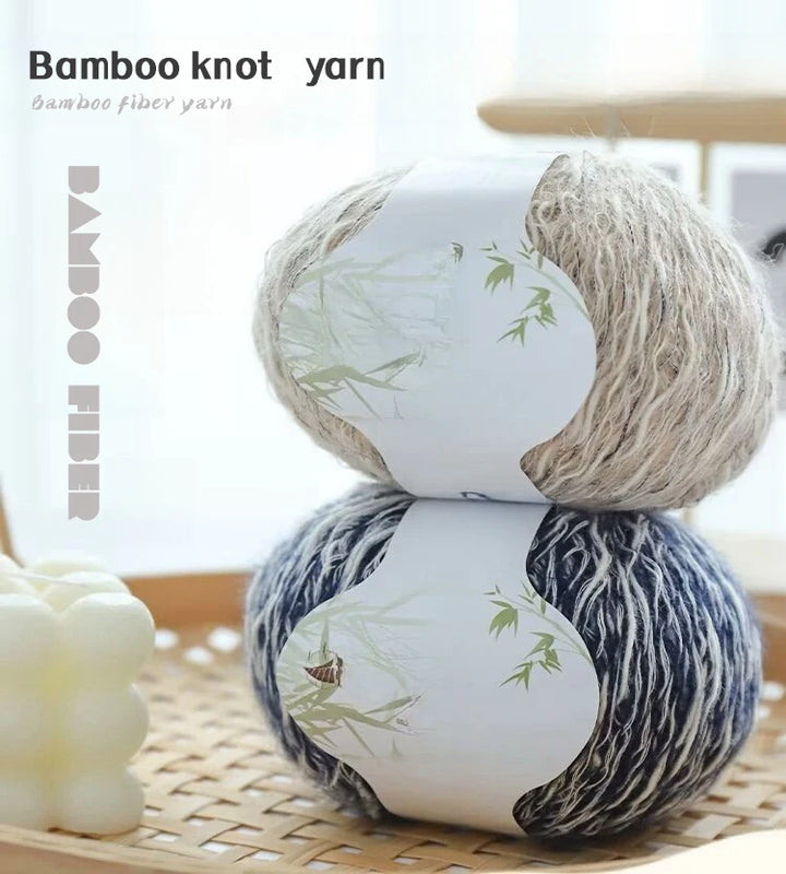 300g Bamboo Fiber Yarn – Fancy Thick & Thin Hand Knitting Yarn for Sweaters, Shawls, Hats & DIY Crafts (6pcs Pack)