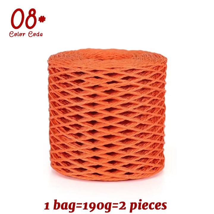 190g Bamboo Raffia Yarn (2 Skeins) – Straw Paper Crochet Yarn for Summer Hats, Bags & DIY Crafts