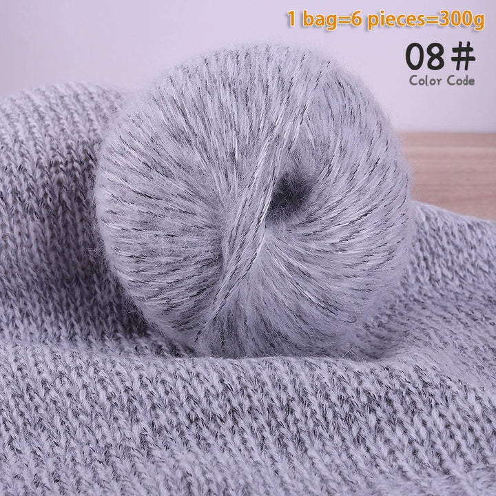 300g Gradient Alpaca Mohair Yarn Set (6 Pieces) – Soft Lightweight Knitting Yarn for Sweaters, Shawls, Hats & Scarves