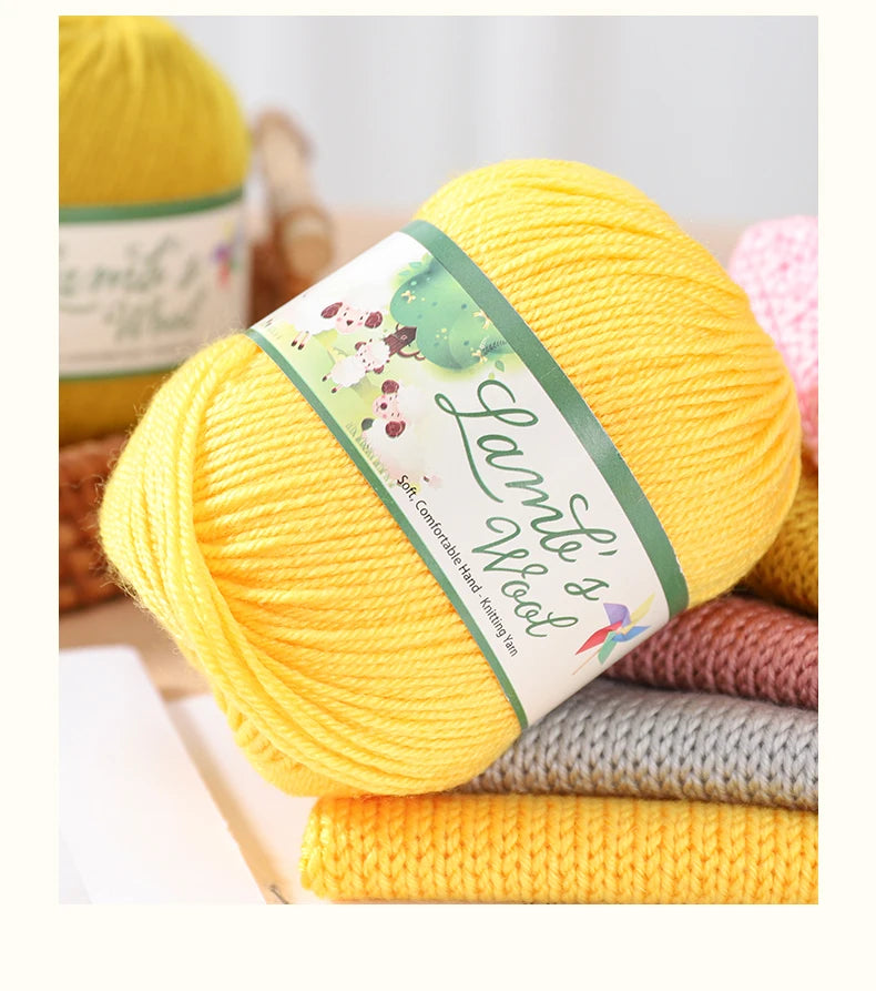 Very Soft Lamb Wool Yarn – Medium-Thick High-Quality Wool for Knitting Sweaters, Scarves & Accessories