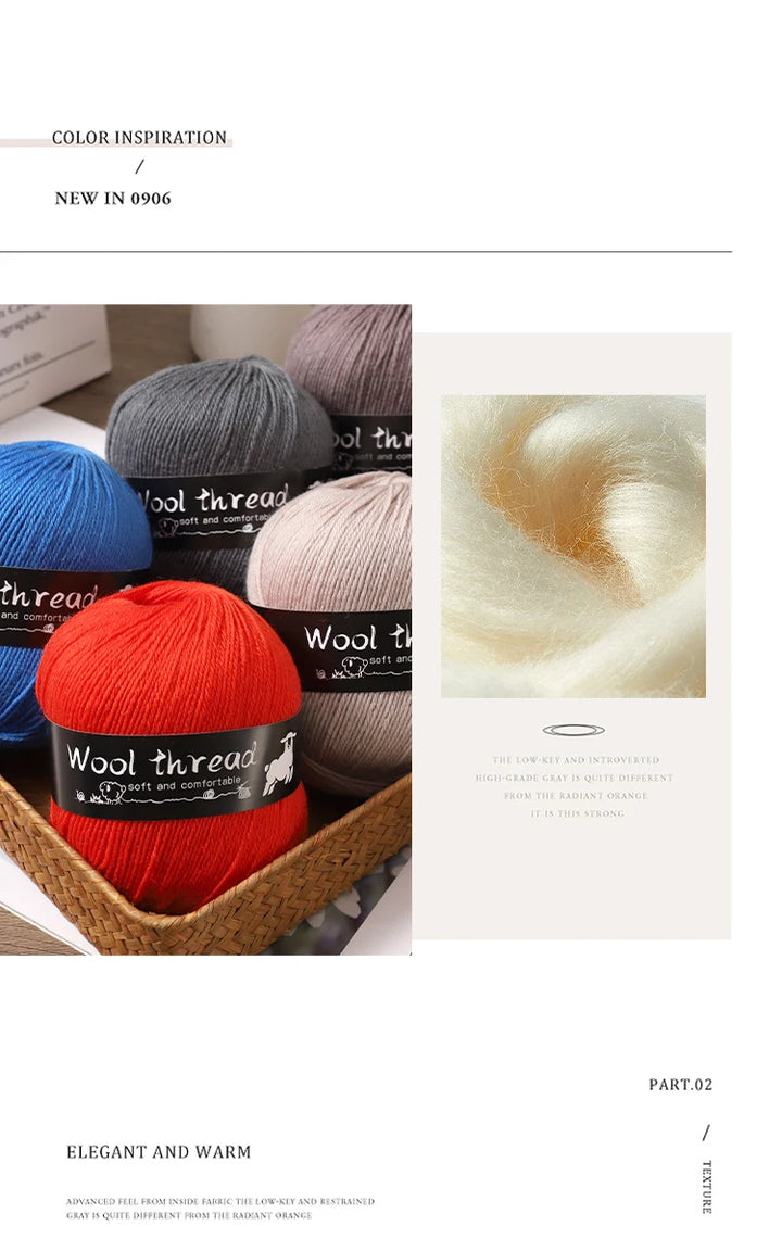 500g Multi-Color Medium-Fine Wool Yarn (6 Pack) – Hand-Knitting Yarn for Sweaters, Scarves & Hats