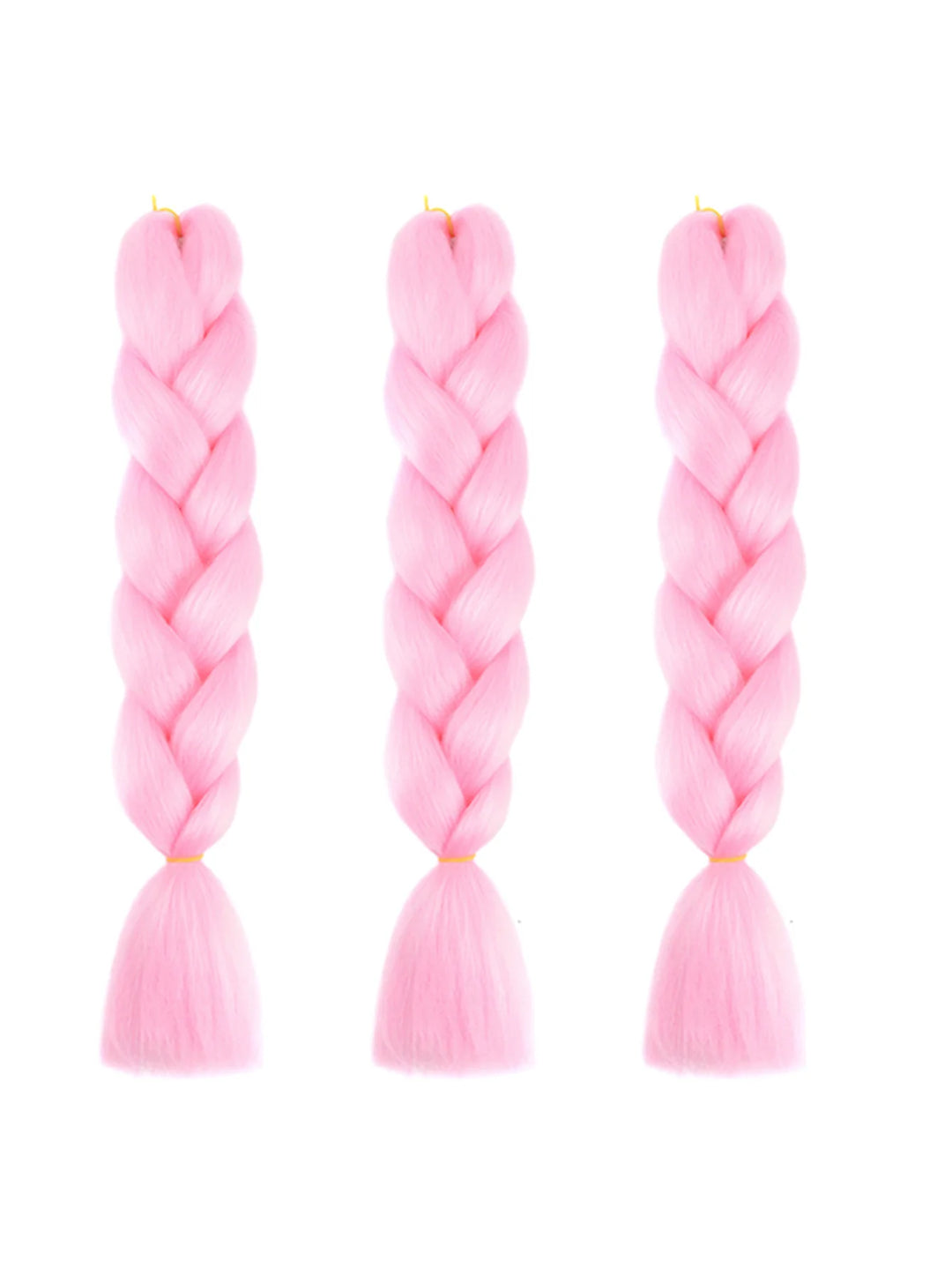 3 Packs 24 Inch Rainbow Braiding Hair Extensions – Ombre Synthetic Jumbo Braid Hair for Crochet Braids (Rose Red)