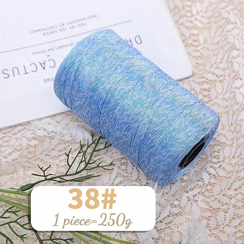 250g Lightweight Flat Ribbon Yarn – Hollow Crochet Yarn for Summer Hats, Bags & DIY Crafts