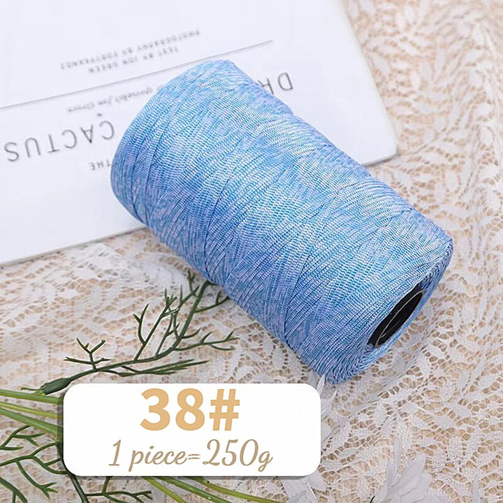 250g Lightweight Flat Ribbon Yarn – Hollow Crochet Yarn for Summer Hats, Bags & DIY Crafts