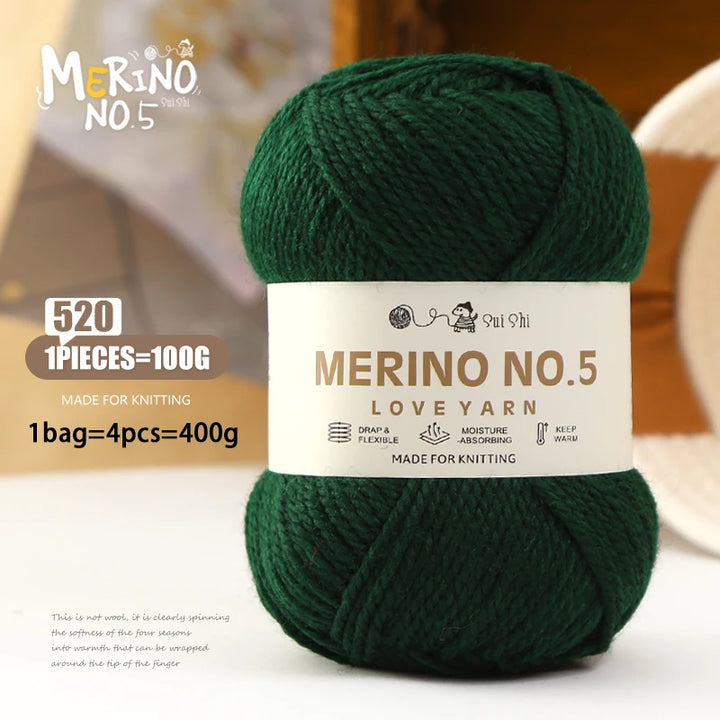 400g Alpaca Wool Blend Yarn Set (4 Pieces) – 245 Stick-Needle Medium-Thick Yarn for Sweaters, Coats, Scarves & DIY Crafts