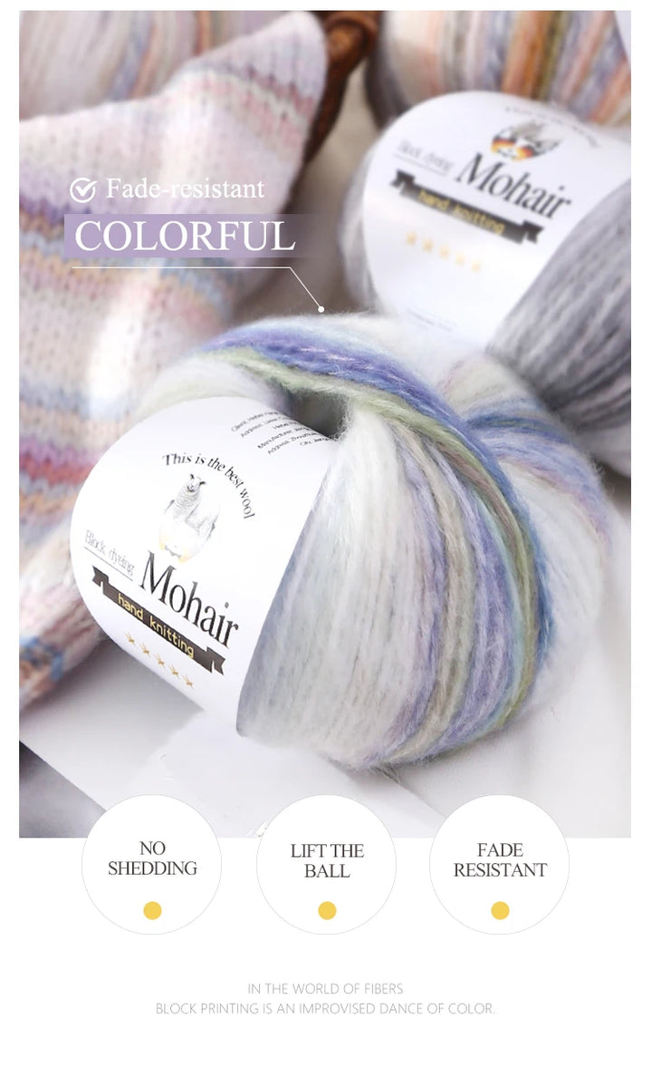 Gradient Zebra Pattern Yarn Balls (6 Pack / 300g) – Colorful Knitting Yarn for Sweaters, Shawls, Scarves & DIY Crafts
