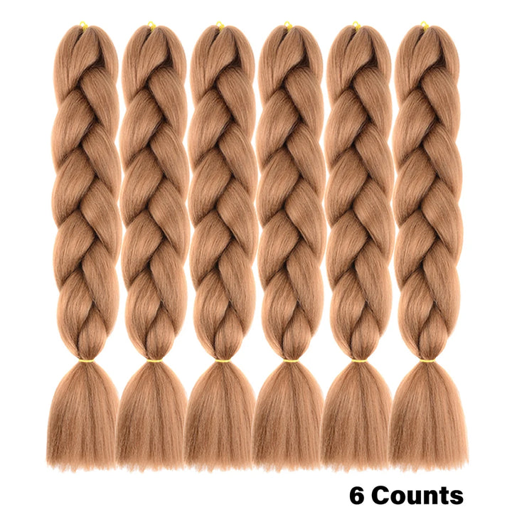 Rainbow Pre-Stretched Braiding Hair – Jumbo Box Braids High-Temperature Synthetic Extensions (6 Packs)