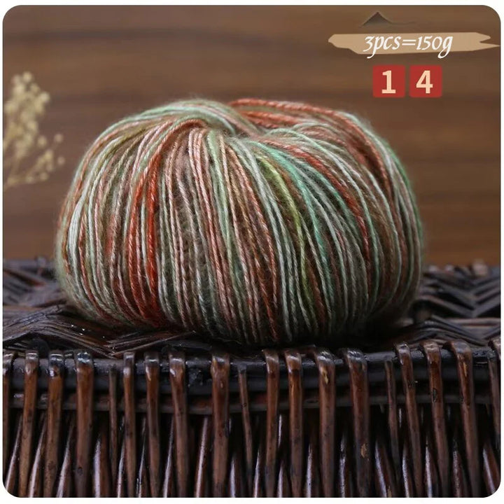 150g Camouflage Cotton Yarn – Medium-Thick Combed Yarn for Knitting & Crochet (3 Pieces/Pack)