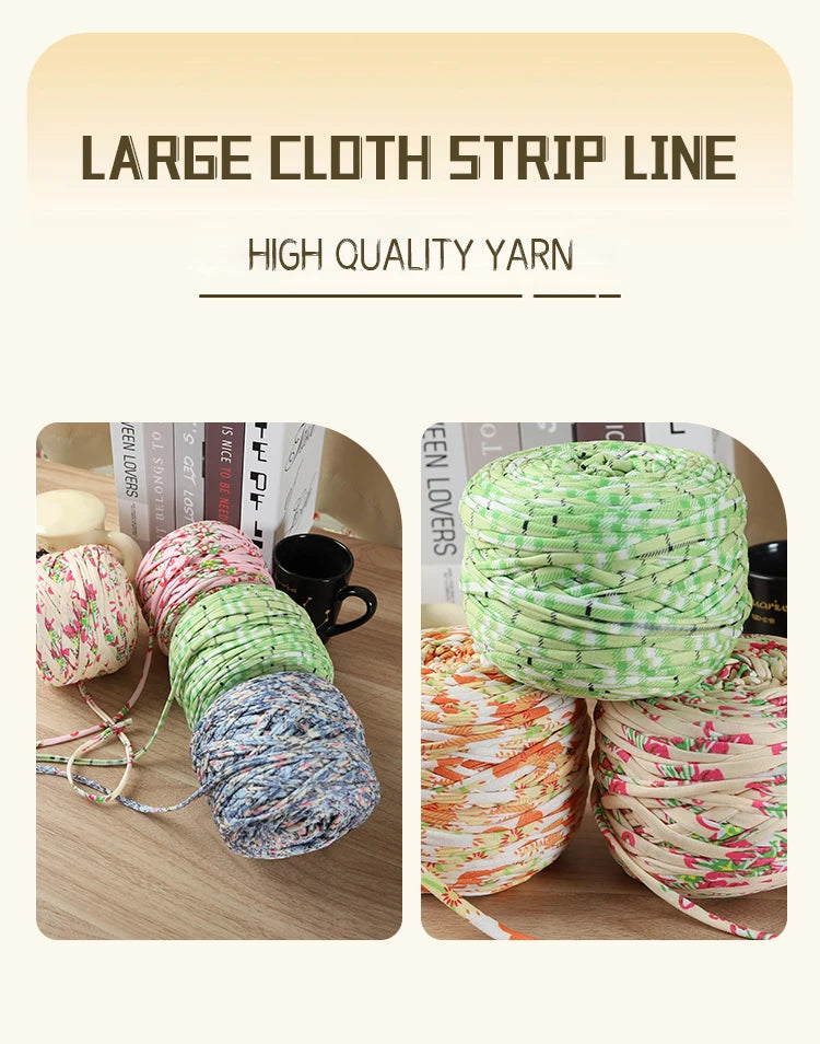 600g Large Polyester Fabric Yarn Set (2 Pieces) – Colorful Elastic Yarn for Bags, Slippers & DIY Crafts