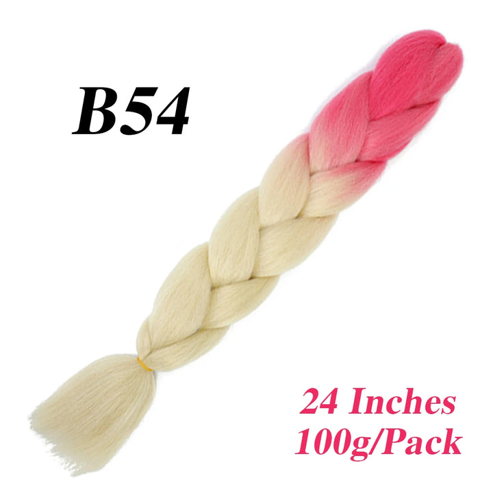 24 Inch Jumbo Braiding Hair – Afro Ombre Synthetic Extensions for Children’s Braids (100g) 33