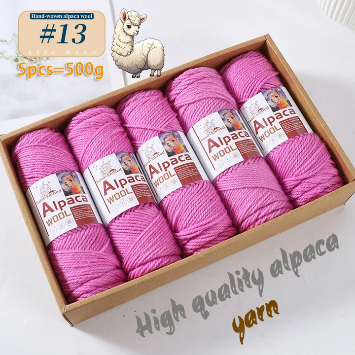 500g Alpaca Wool 245 Stick Stitch Yarn (5 Pieces) – Thick Knitting Yarn for Sweaters, Coats, Blankets & DIY Crafts