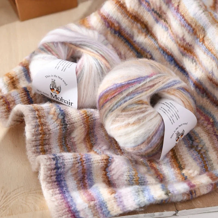 Gradient Zebra Pattern Yarn Balls (6 Pack / 300g) – Colorful Knitting Yarn for Sweaters, Shawls, Scarves & DIY Crafts