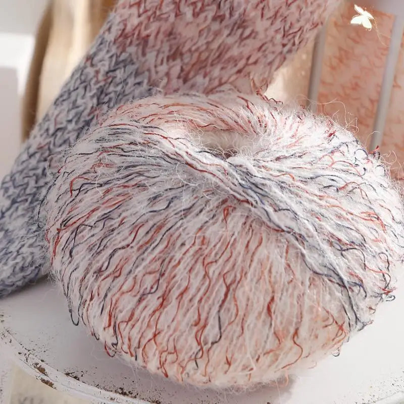 150g Premium Mohair Yarn – Tobacco Multi-Color Knitting Yarn (3 Pieces/Pack)