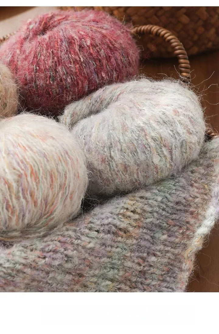 250g Colorful Mohair Alpaca Yarn Set (10 Pieces) – Soft Medium-Thick Yarn for Sweaters, Coats, Shawls & DIY Crafts