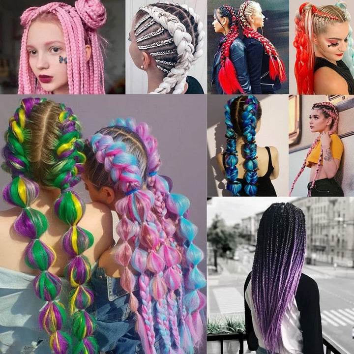 Synthetic 24 Inch Jumbo Braiding Hair – Afro Ombre Yaki Straight Crochet & Box Braids