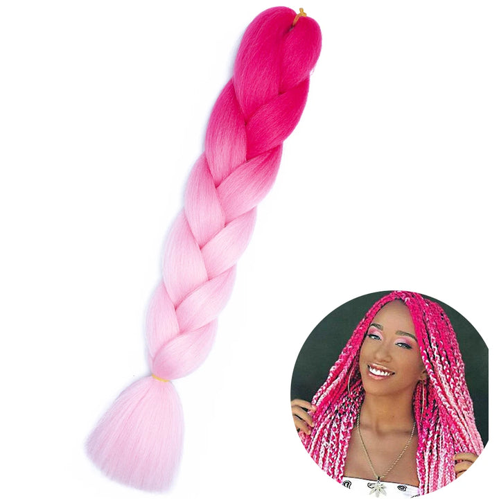 24 Inch Synthetic Jumbo Braiding Hair – Heat Resistant Ombre Extensions