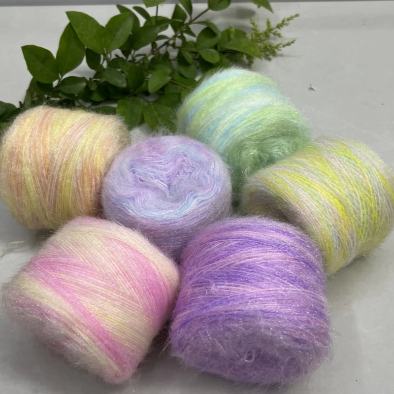 300g Soft Long-Haired Yarn Set – 6-Piece Fluffy Yarn for Knitting & DIY Projects