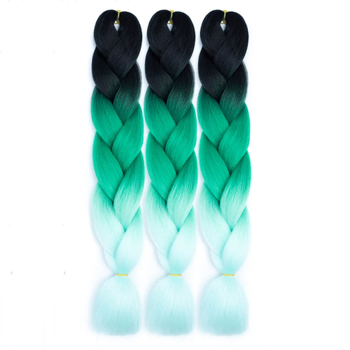 3 Packs 24 Inch Rainbow Braiding Hair Extensions – Ombre Synthetic Jumbo Braid Hair for Crochet Braids (Rose Red)