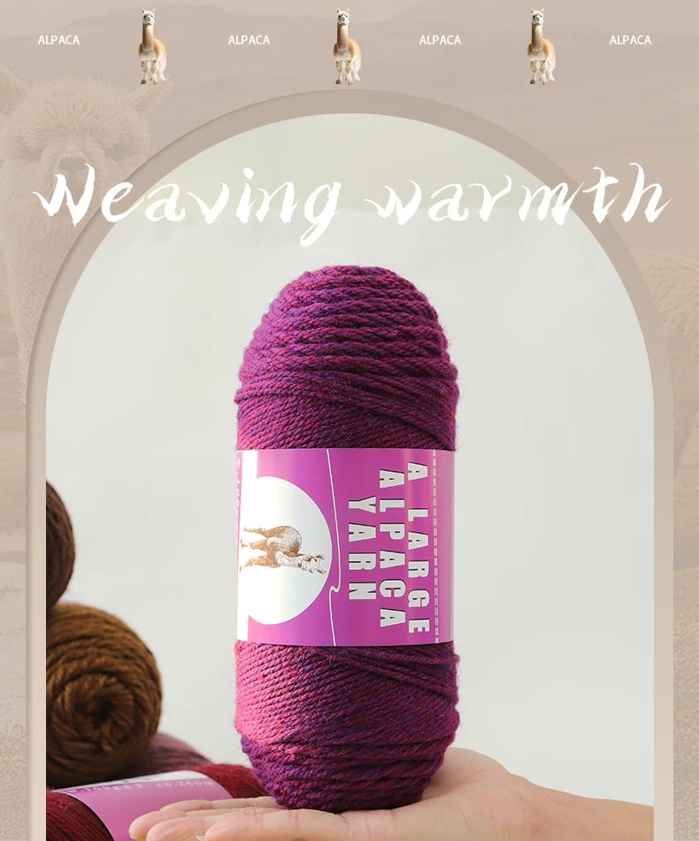Large Skeins of Medium-Thick Alpaca Yarn – Beginner-Friendly Knitting Yarn for Sweaters, Scarves & Gloves