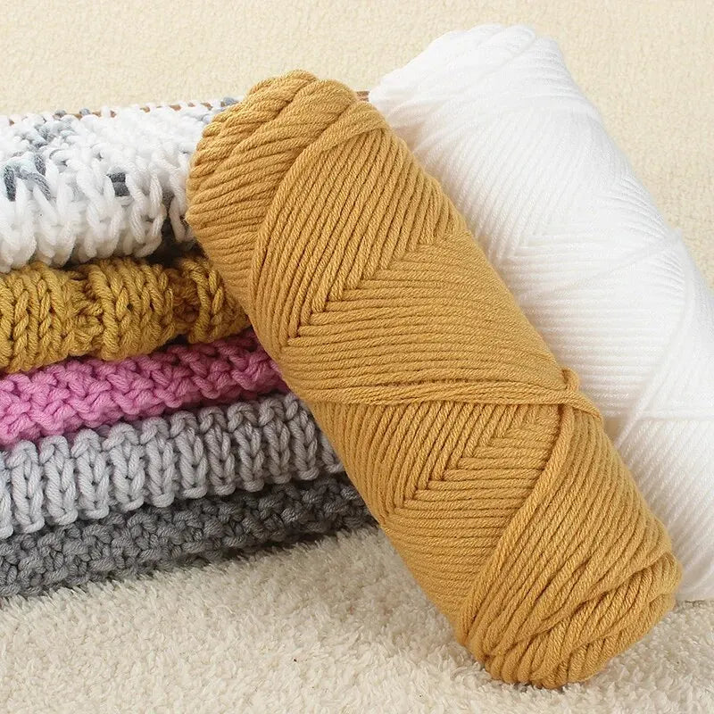5PCS Valentine’s Milk Cotton Yarn Set – Soft Thick Knitting Yarn for DIY Scarves, Hats & Handmade Crafts