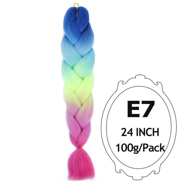 Ombre Braiding Hair 24 Inch – Colorful Jumbo Synthetic Braiding Hair Extensions for Women (Purple, Pink, White, Red, Blue)