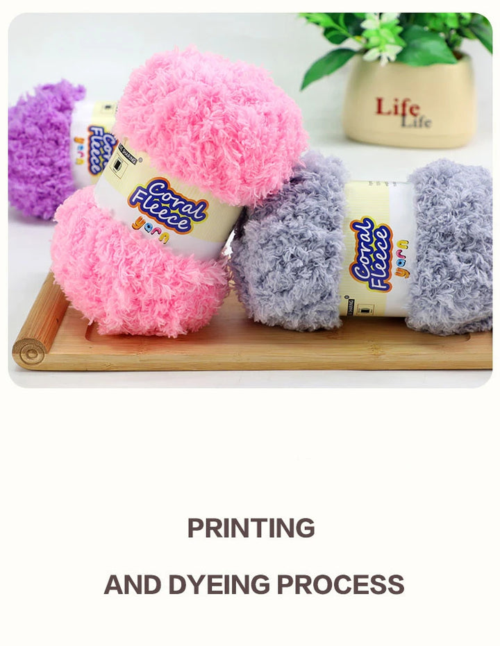 Soft Coral Yarn – Fluffy, Skin-Friendly Knitting Yarn for Sweaters, Scarves & DIY Winter Wearables