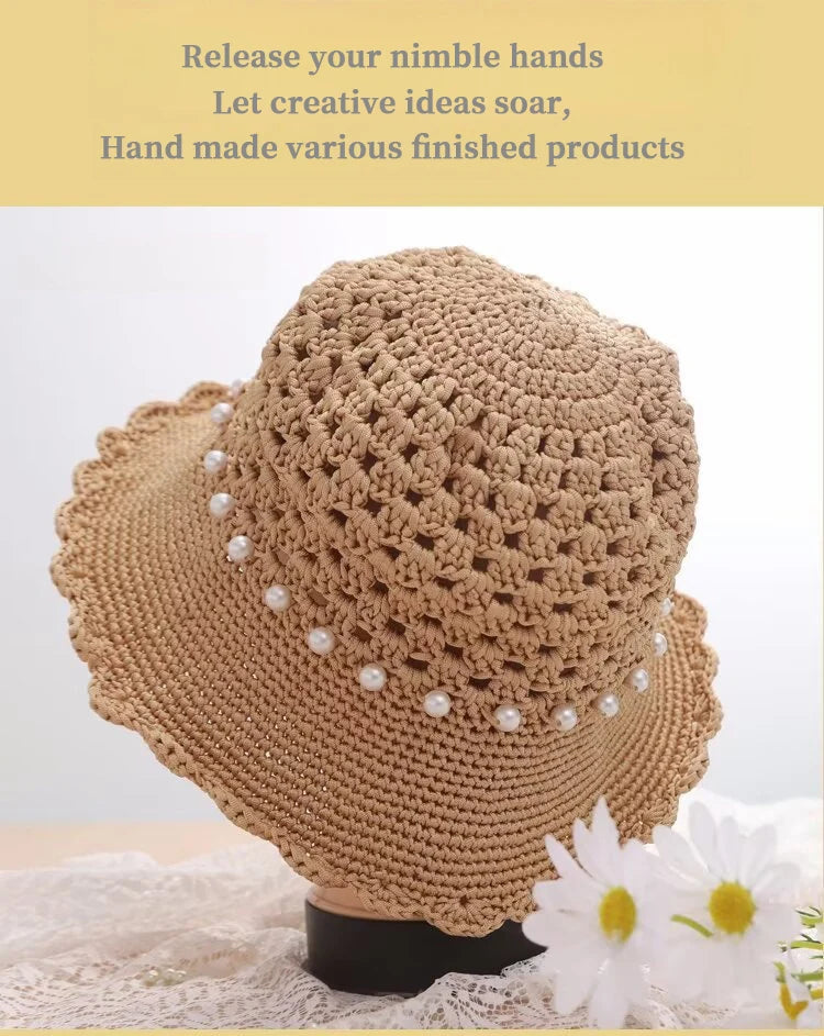 250g Lightweight Flat Ribbon Yarn – Hollow Crochet Yarn for Summer Hats, Bags & DIY Crafts