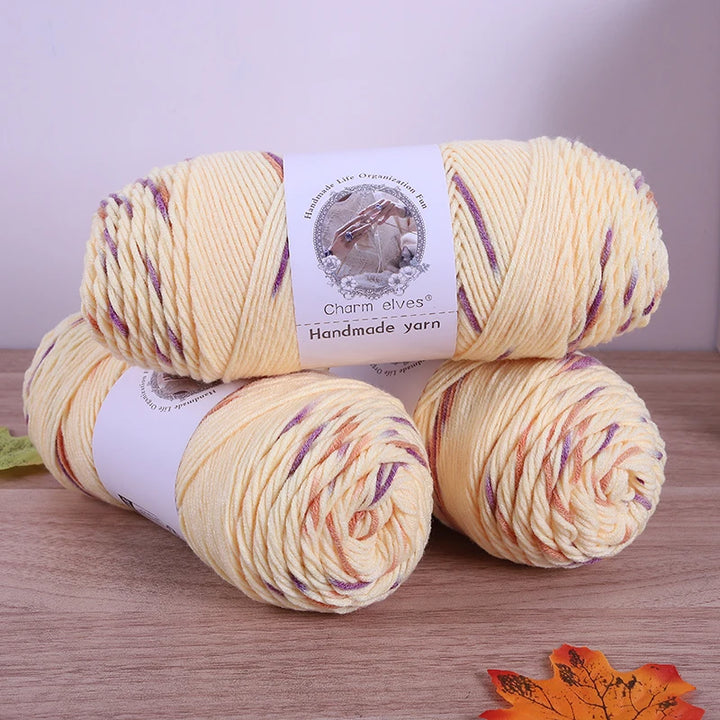 360g Rainbow Gradient Section-Dyed Yarn – Medium-Thick Hand Knitting Yarn for Sweaters, Hats & Scarves (3pcs Pack)