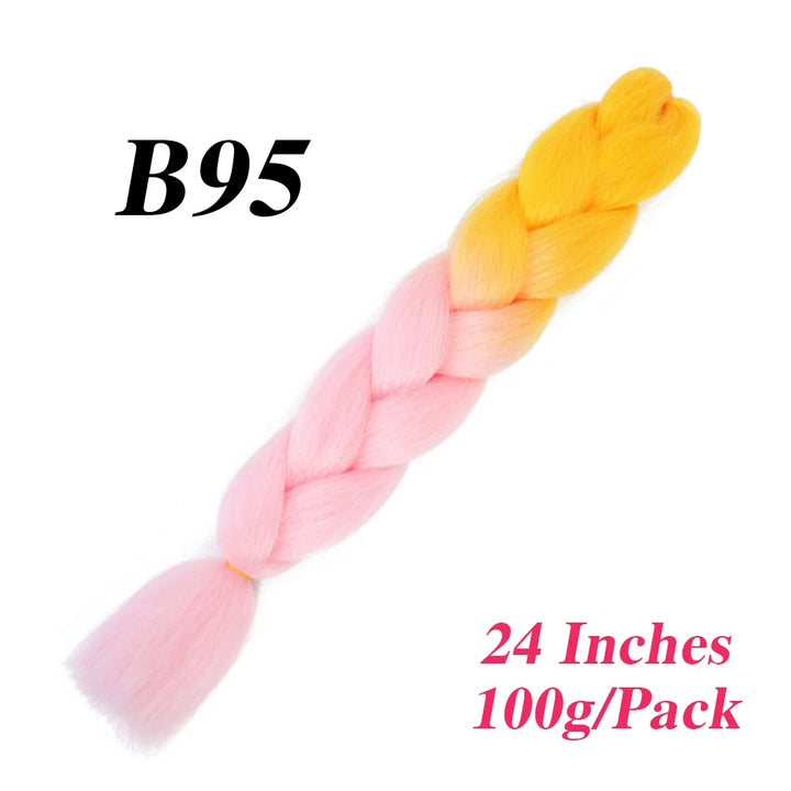 24 Inch Jumbo Braiding Hair – Afro Ombre Synthetic Extensions for Children’s Braids (100g) 33