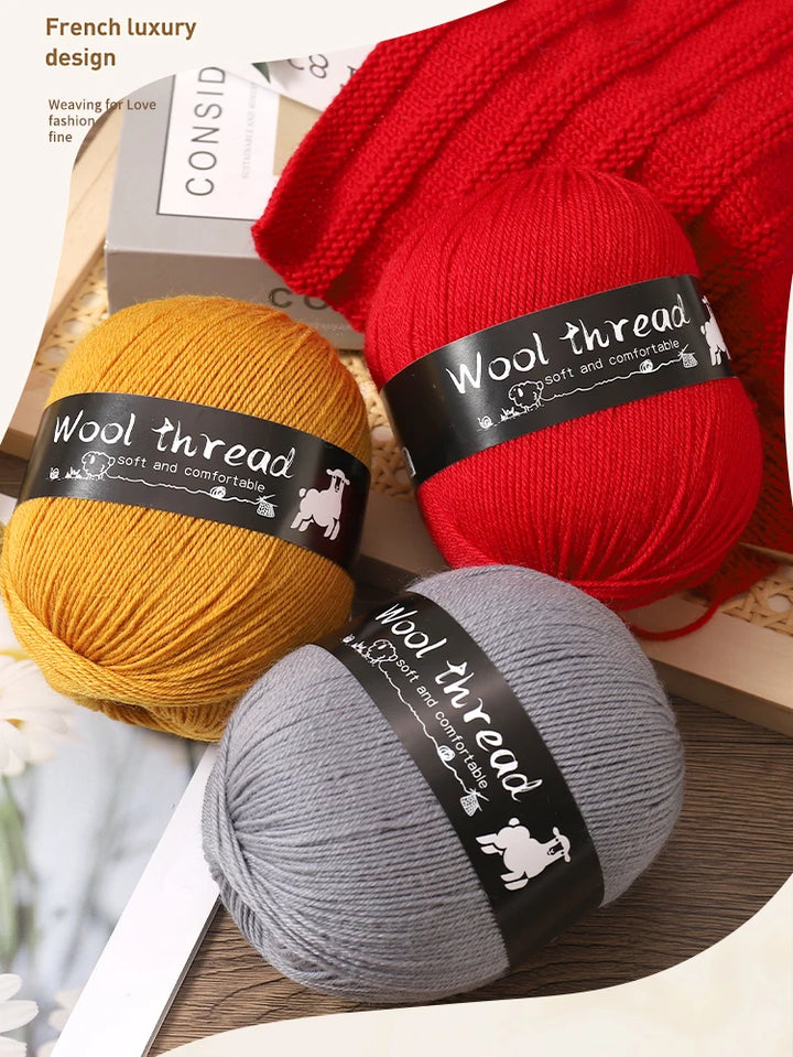 500g Multi-Color Medium-Fine Wool Yarn (6 Pack) – Hand-Knitting Yarn for Sweaters, Scarves & Hats
