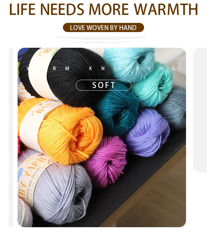 Soft Wool Blended 6-Strand Yarn – Skin-Friendly Knitting Yarn for Sweaters & Crafts