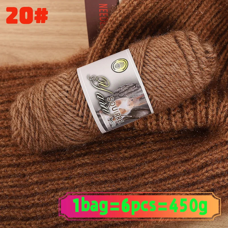 Thick Imitation Fur Yarn Ball – Soft DIY Knitting Yarn for Hats, Scarves, Coats & Shawls