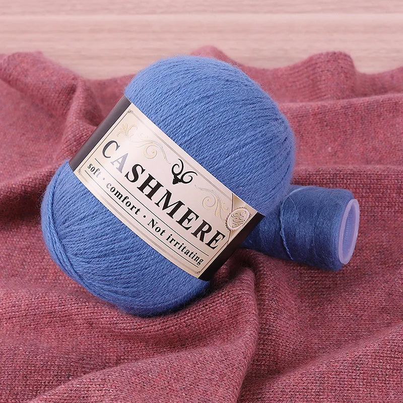 Handmade Cashmere Wool Yarn Set – 50g Main Yarn + 20g Auxiliary Yarn for Sweaters, Scarves & Hats