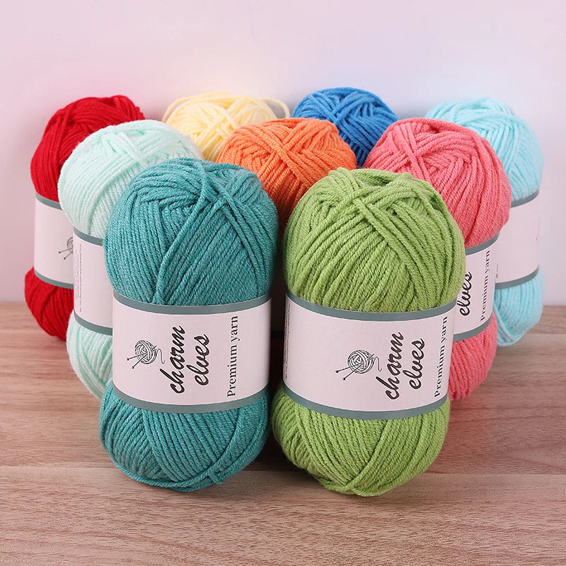 300g Multi-Color Acrylic Milk Yarn – Soft & Strong Knitting Yarn Balls (6 Pieces/Pack)