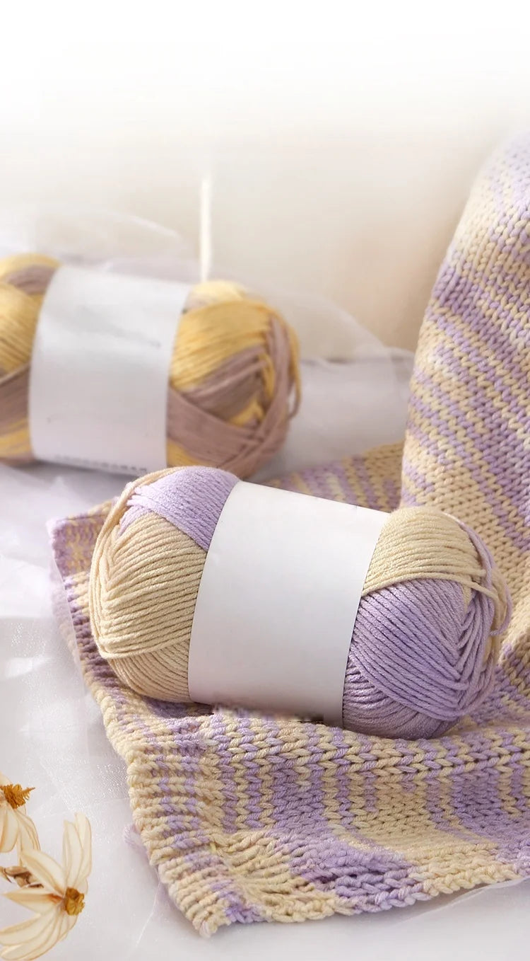 Colorful 6-Strand Gradient Yarn – Segment-Dyed Floral Pattern Yarn for Handmade Crafts