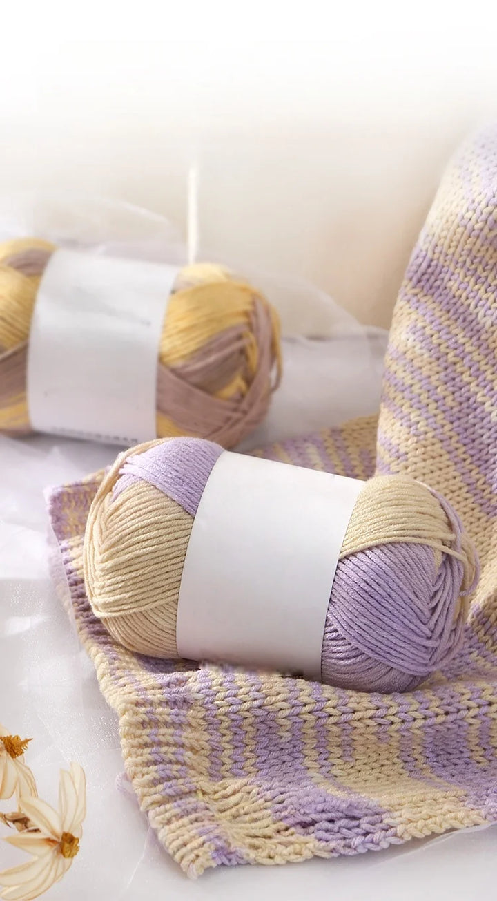 Colorful 6-Strand Gradient Yarn – Segment-Dyed Floral Pattern Yarn for Handmade Crafts