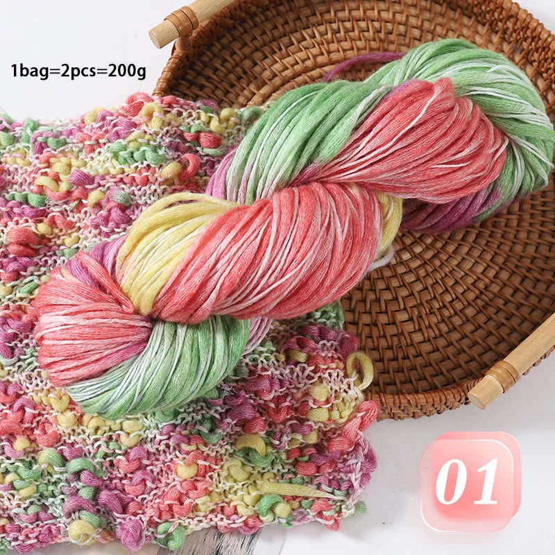 Fancy Twisted Cashmere Yarn – Irregular Imitation Bean Yarn for Hand-Knitting Sweaters, Cardigans, Shawls & DIY Crafts