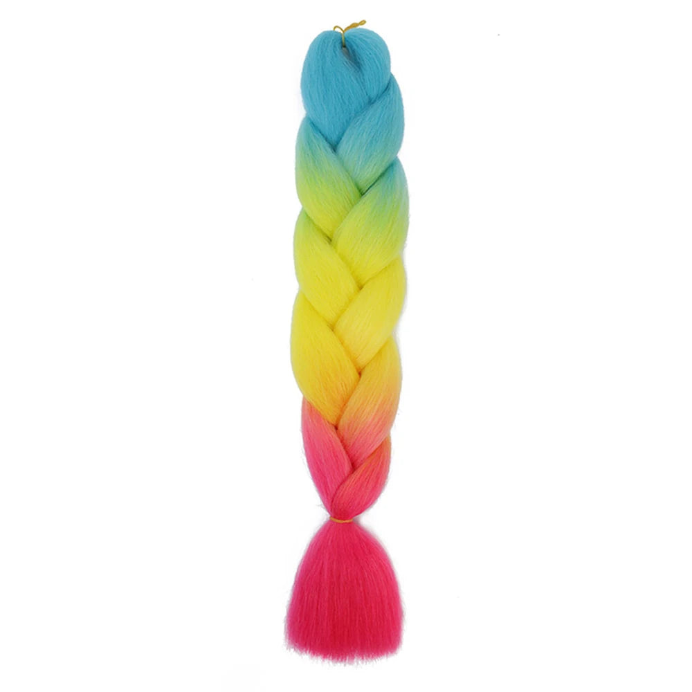 24 Inch Jumbo Braids Extensions – Synthetic Afro Ombre Kanekalon Hair for Children