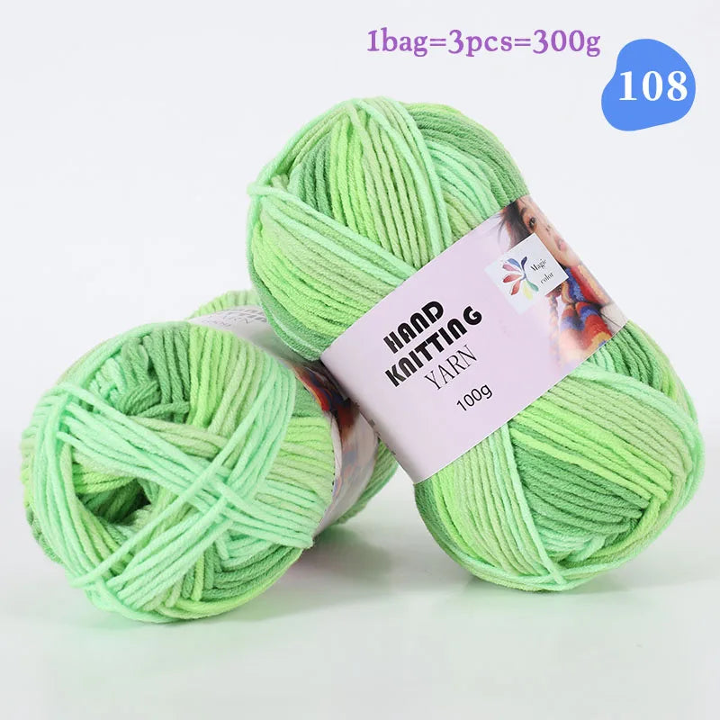 High-Quality 7-Strand Gradient Yarn – Medium-Thick Multi-Colored Yarn for Sweaters, Hats, Scarves & DIY Crafts