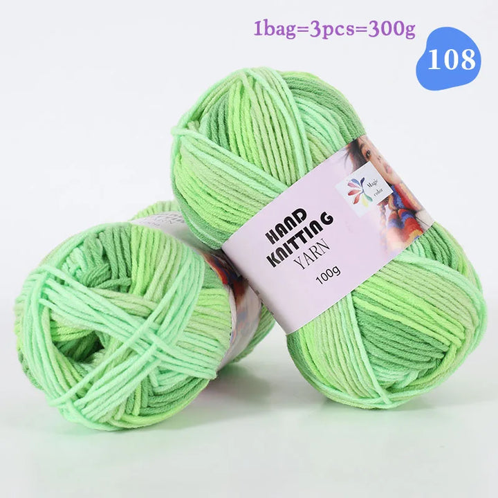 High-Quality 7-Strand Gradient Yarn – Medium-Thick Multi-Colored Yarn for Sweaters, Hats, Scarves & DIY Crafts