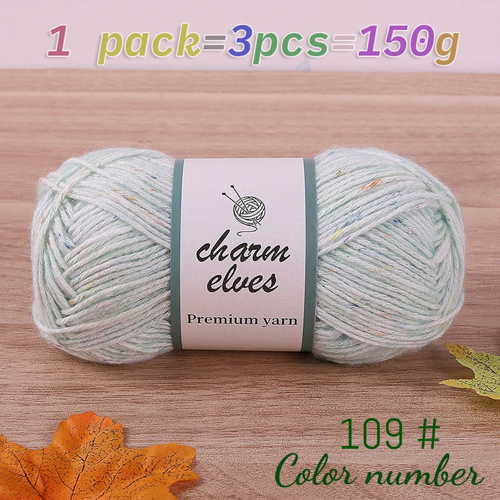 150g Colorful Dot Spray Yarn – Medium-Thick Cotton Yarn for Hand-Knitting (3 Pcs / Pack)