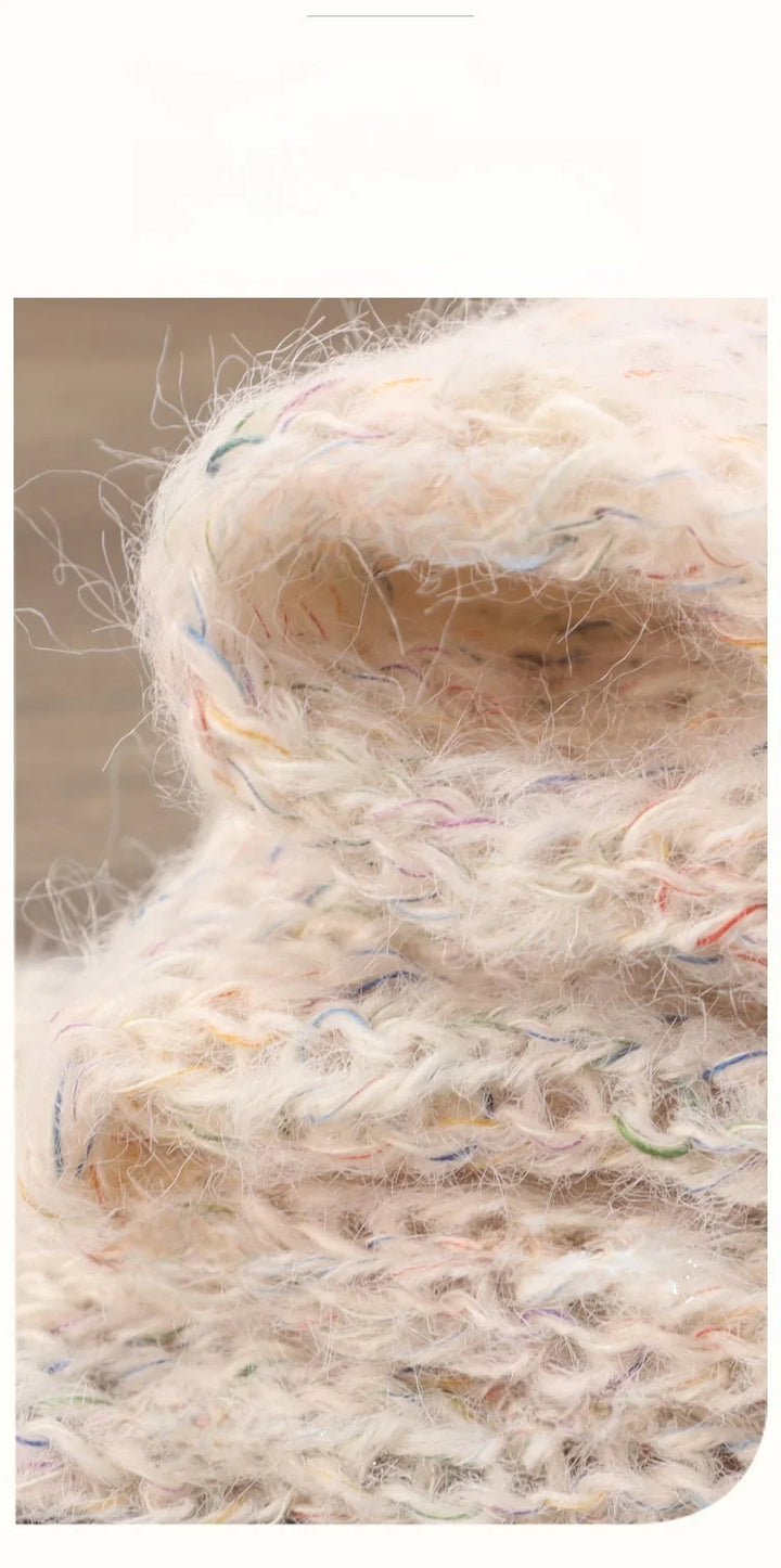 Mixed-Color Long-Haired Mohair Yarn – Fashionable Fluffy Knitting Yarn for Sweaters & Crafts
