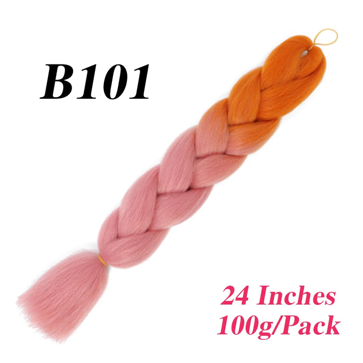 24 Inch Jumbo Braiding Hair – Afro Ombre Synthetic Extensions for Children’s Braids (100g) 33