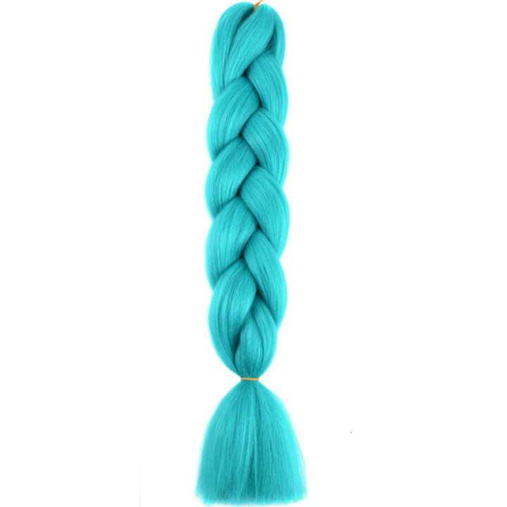 24 Inch Jumbo Box Braids Extensions – Synthetic Braiding Hair for Children (Pink, Purple, Yellow, Gray)