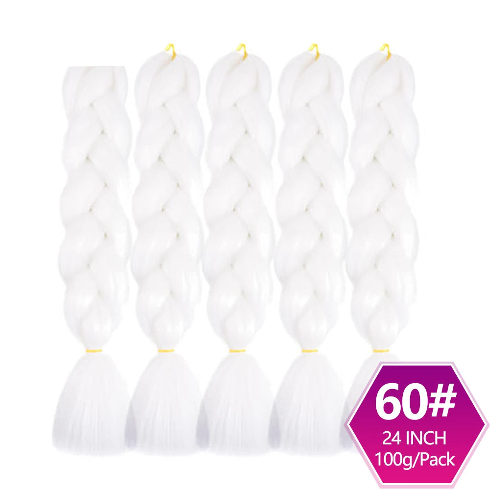 White braided hair extensions with  on a white background
